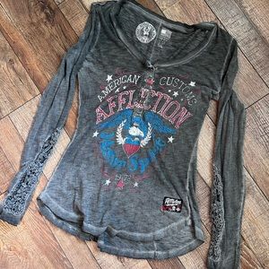 Affliction lace long sleeve